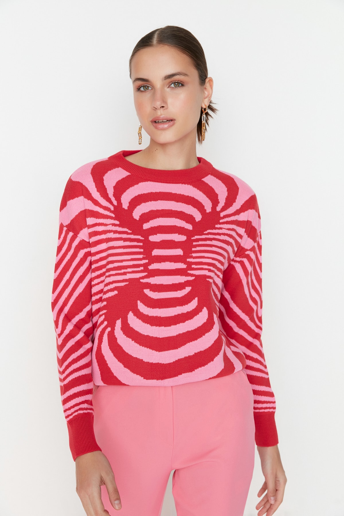 Trendyol Sweater - Red - Regular fit