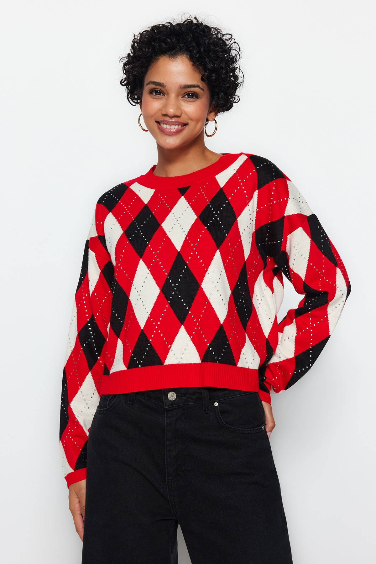 Trendyol Sweater - Red - Regular fit
