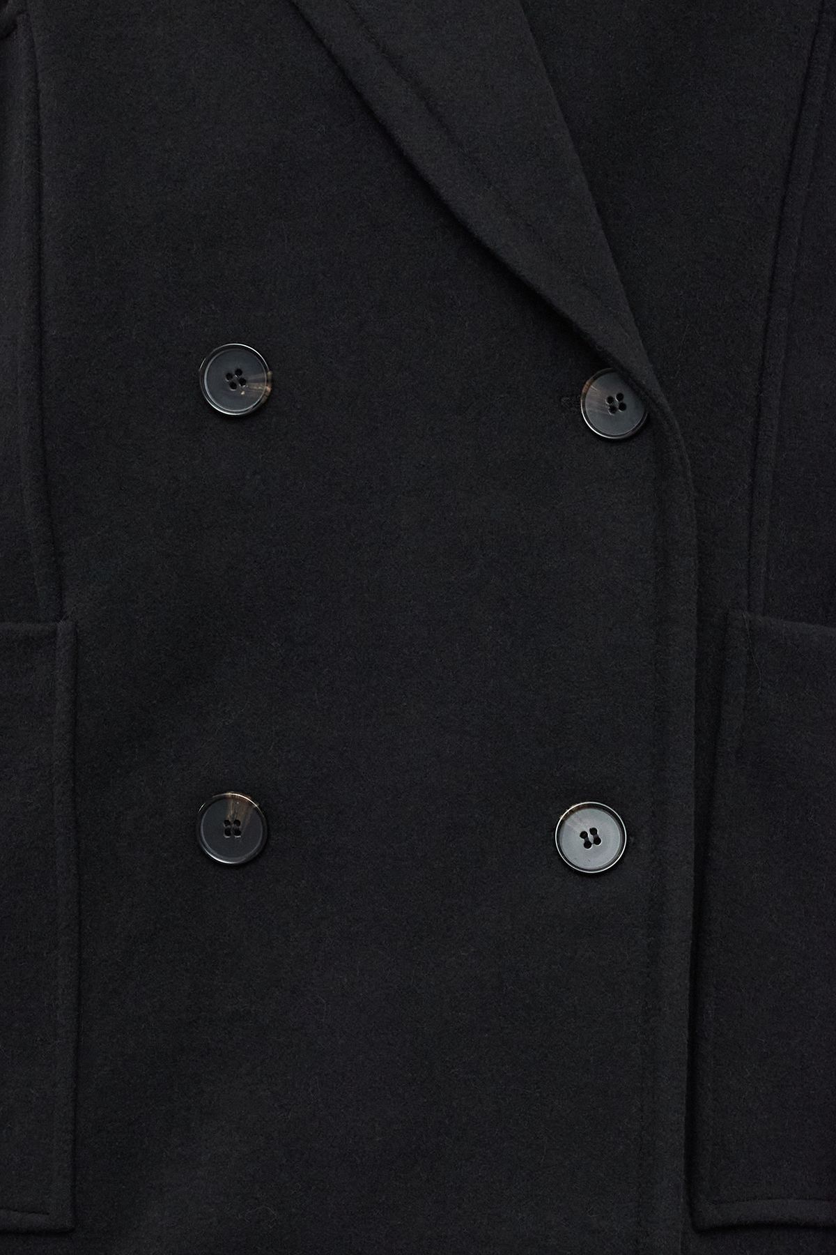 Trendyol Black Regular Pocket Detailed Soft Texture Short Jacket Coat