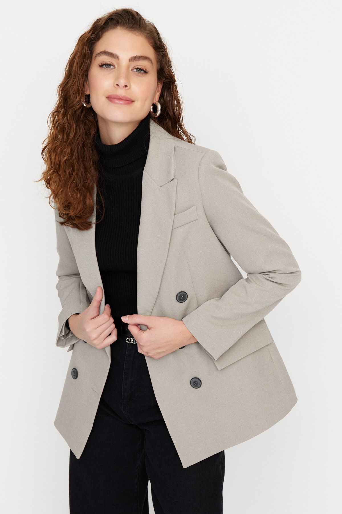 Trendyol Cream Blazer Jacket