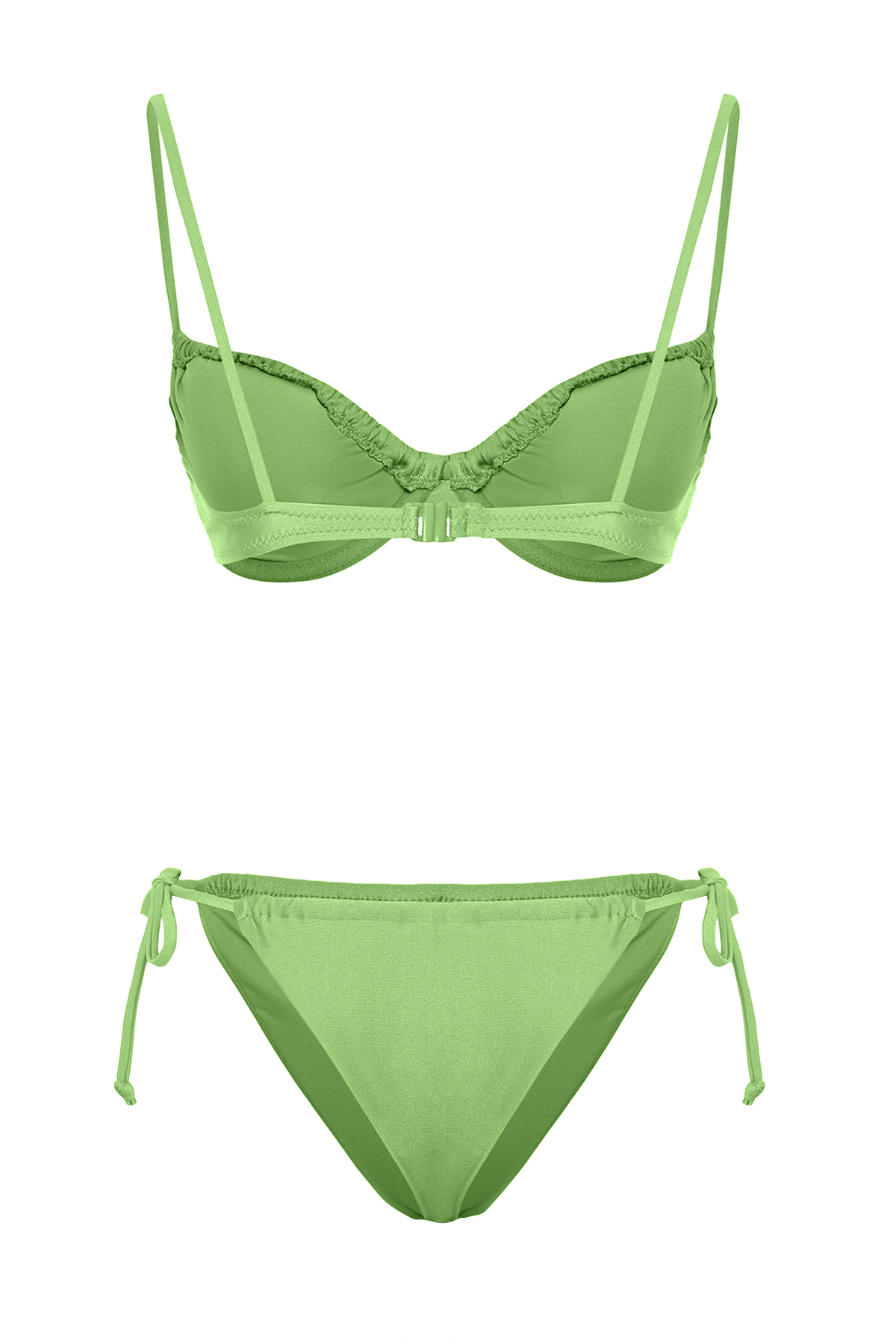 Trendyol Green Balconette Tunnel Brazilian Bikini Set