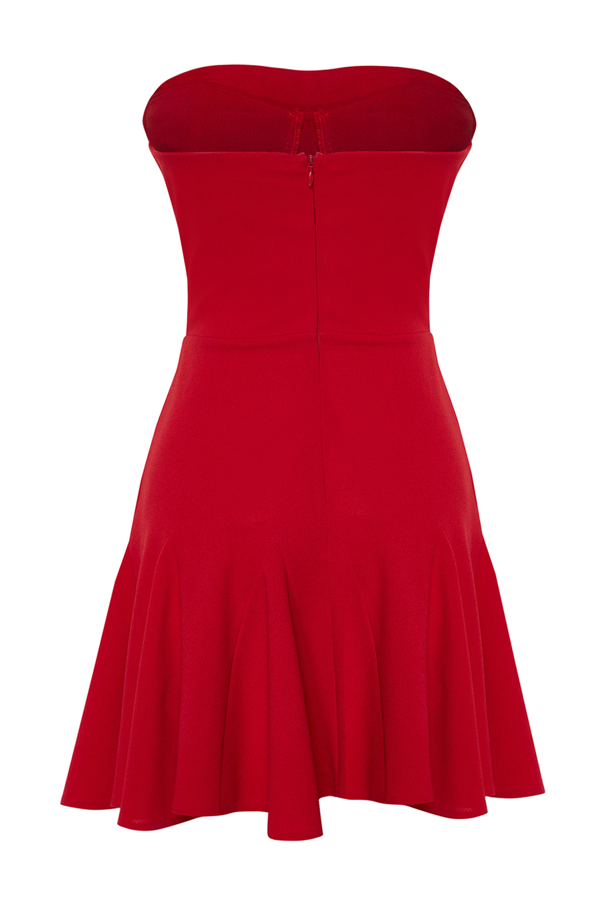 Trendyol X Zeynep Tosun Kirimiz Knitting Skirt End Flywheel Stylish Evening Dress