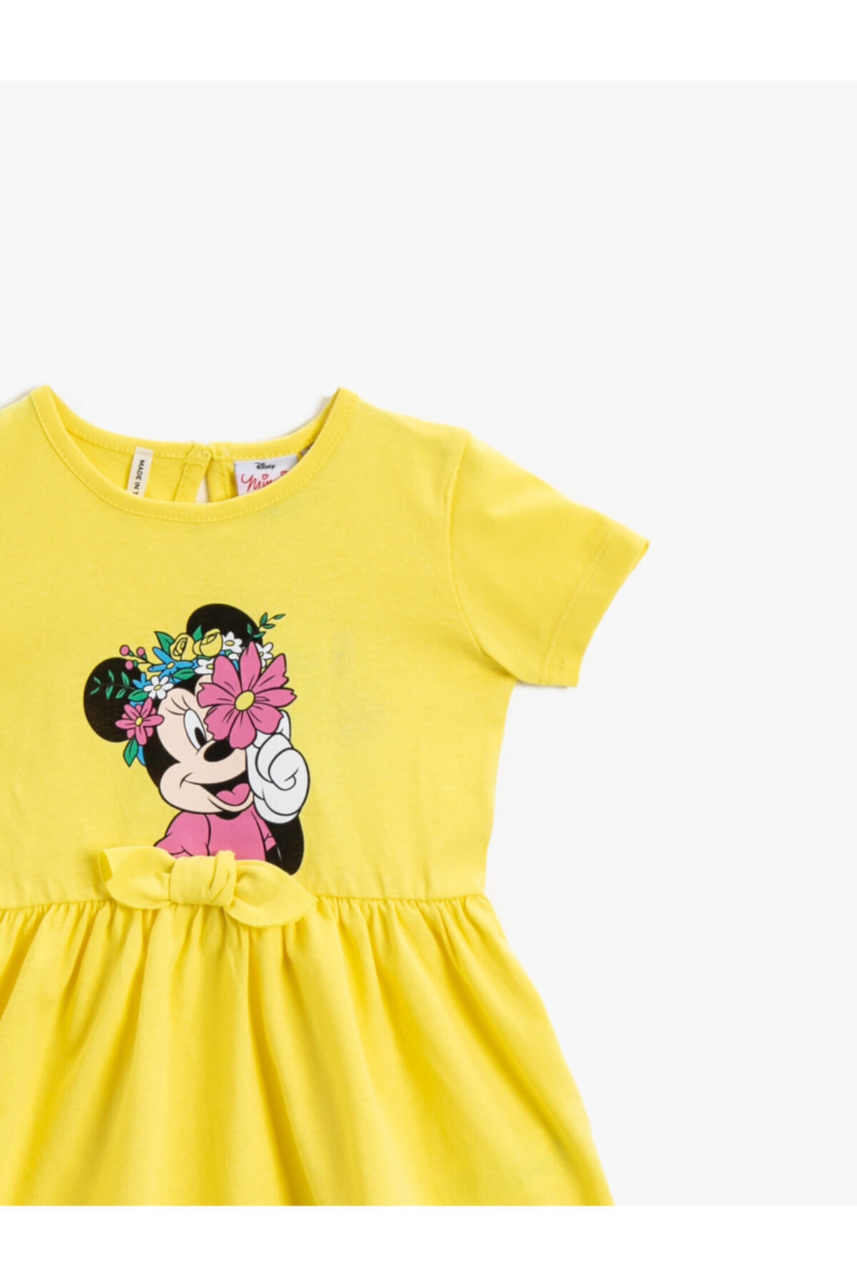 Koton Baby Girl Yellow Minnie Mouse Dress Licensed Cotton