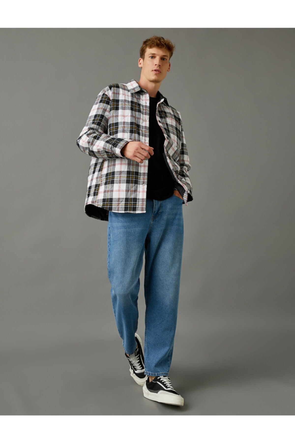 Koton Plaid Jacket Cotton