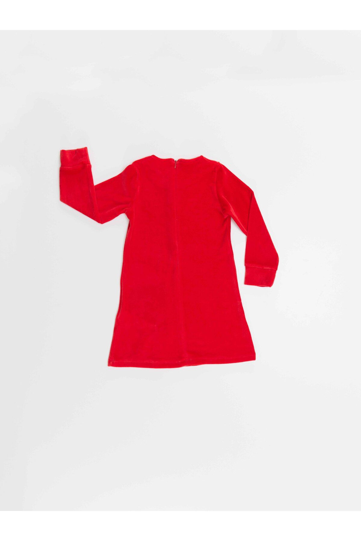 Denokids Naughty Stag Girl Christmas Velvet Red Dress