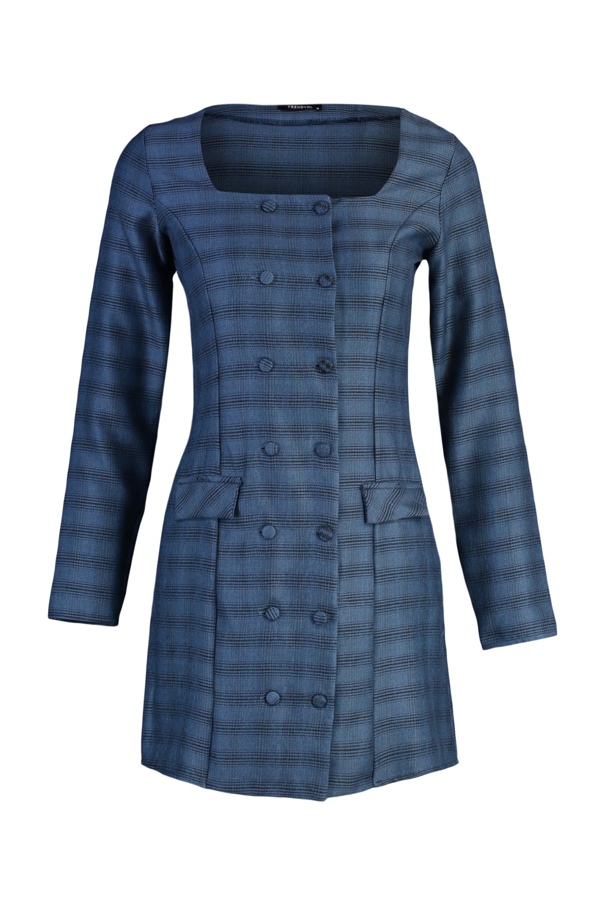 Rochie țesută cu centură Trendyol bleumarin