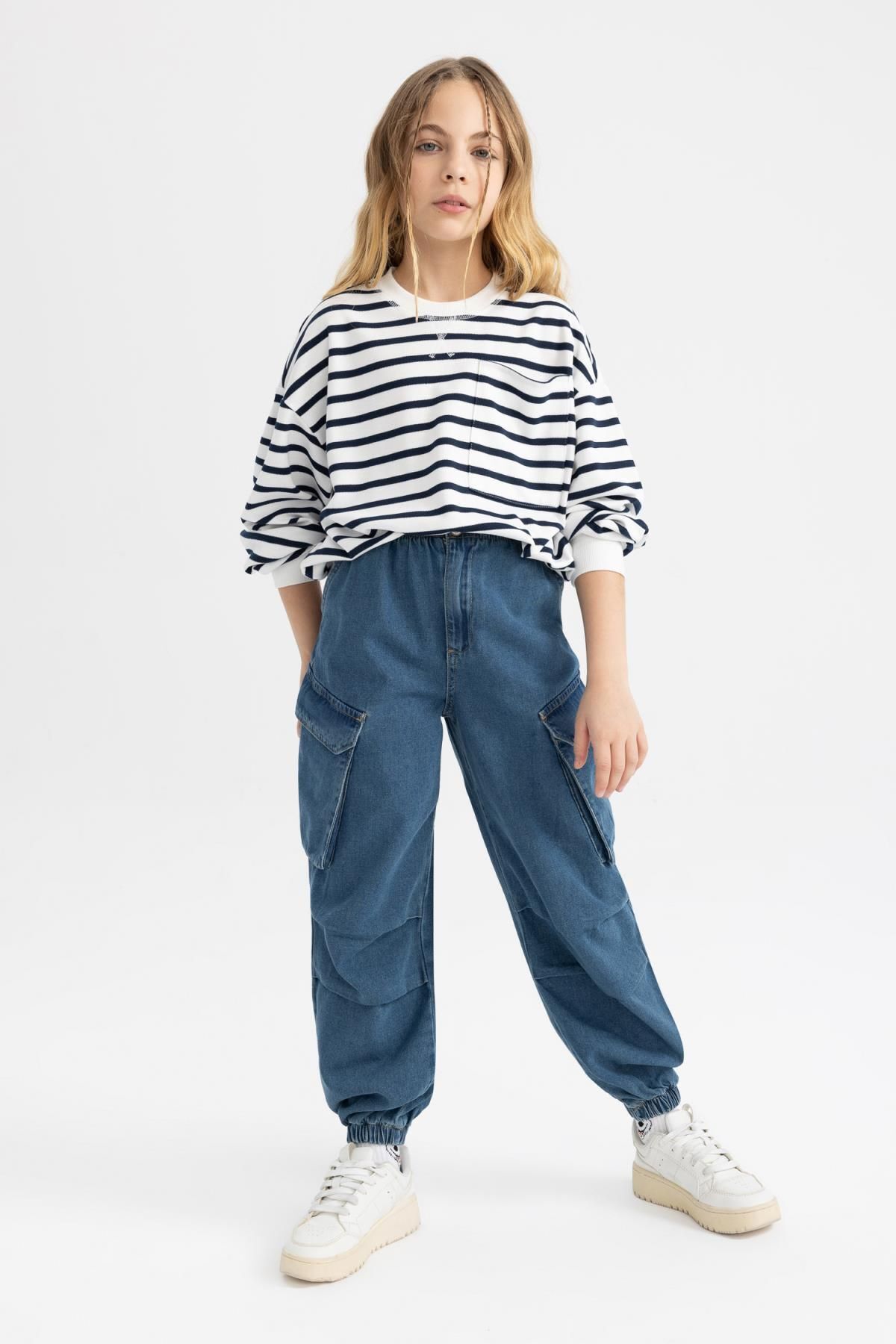 DEFACTO Girls Parachute Cargo Jeans