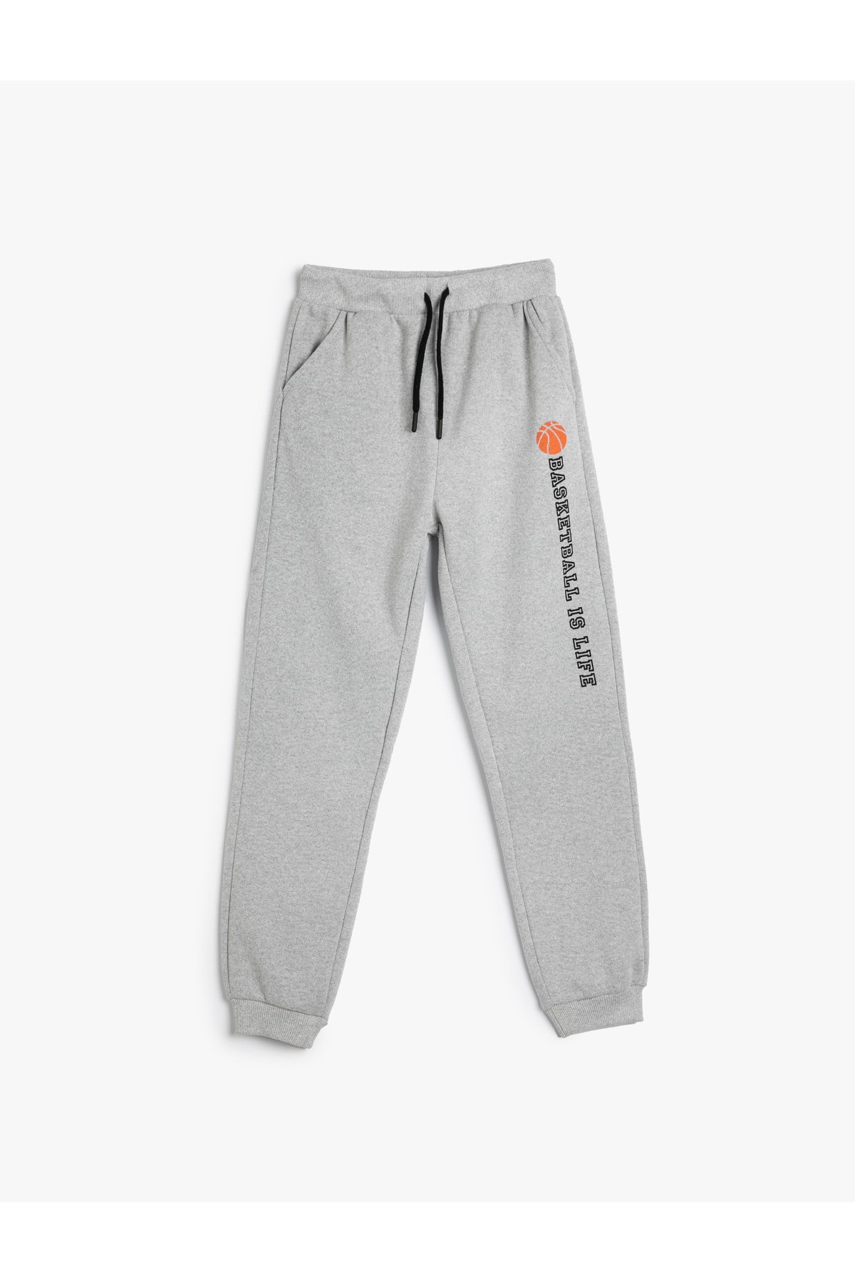 Koton Jogger Sweatpants with Printed Tie Waist and Elastic Legs.