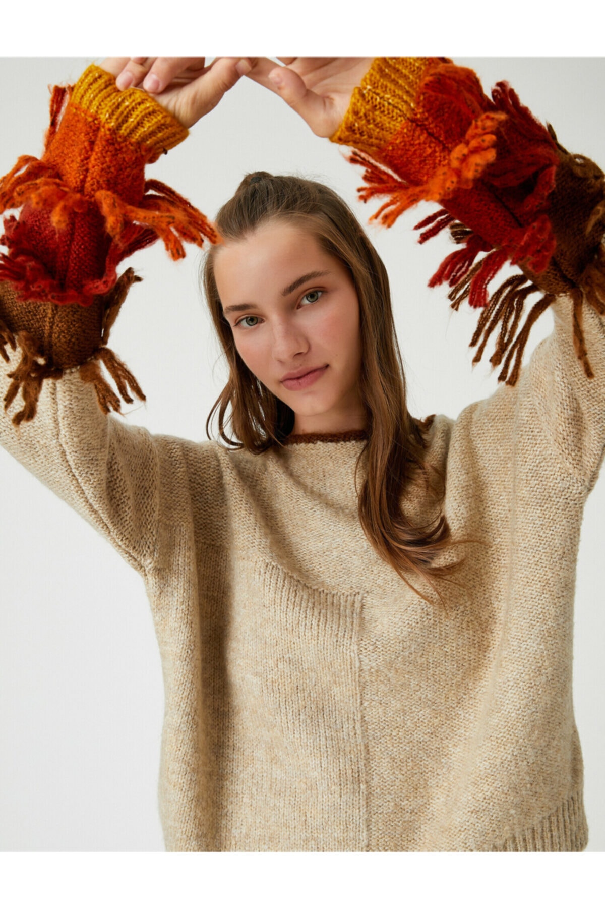 Koton Sweater - Brown - Relaxed fit