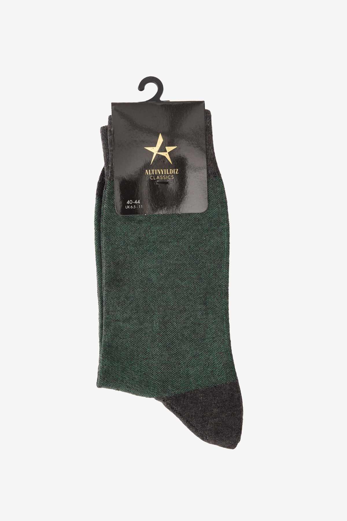 ALTINYILDIZ CLASSICS Men's Anthracite-Khaki Patterned Bamboo Cleat Socks