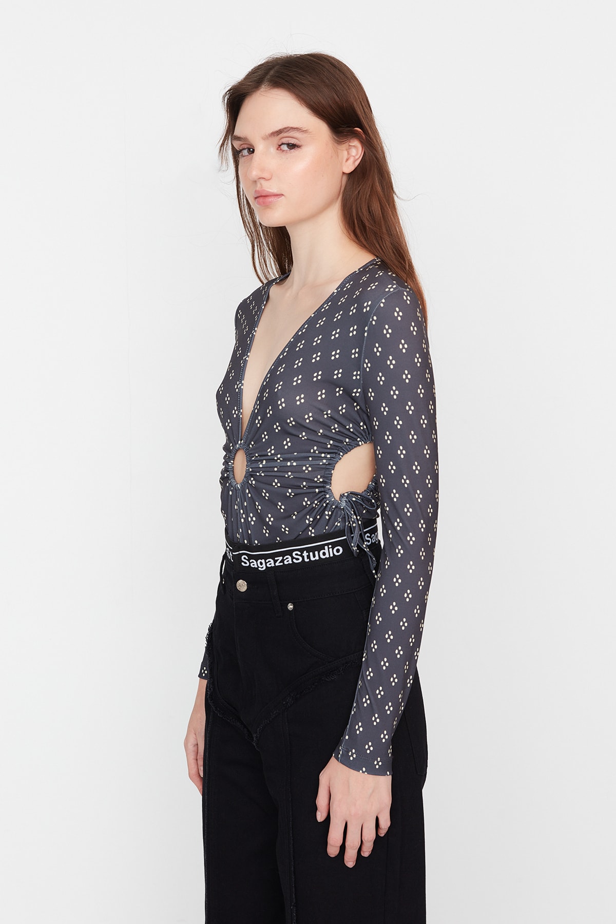 Trendyol X Sagaza Studio Multicolored Cut Out Detailed Body