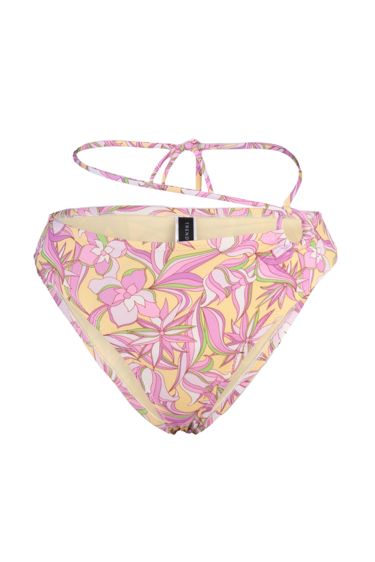 Trendyol Floral Patterned Accesorii High Walie Normal Leg Bikini Bottom