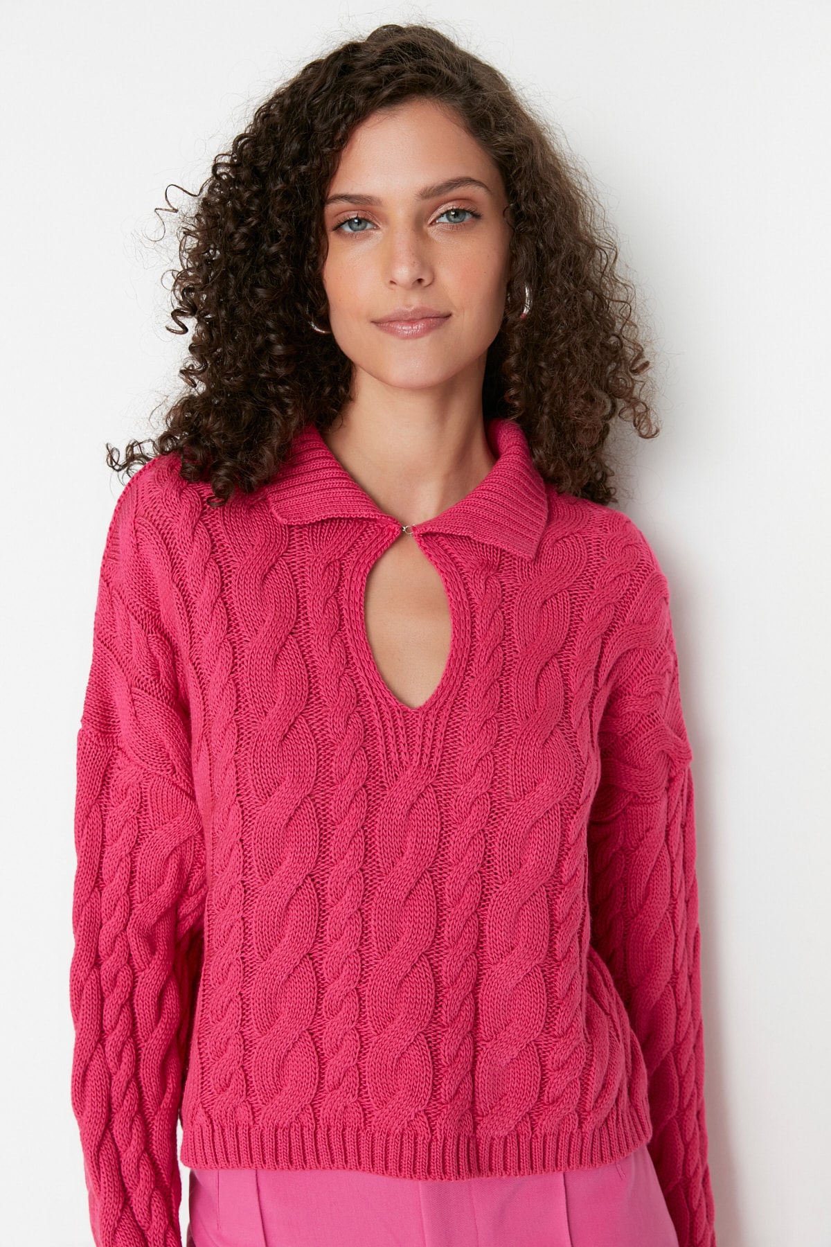 Trendyol Sweater - Pink - Regular fit