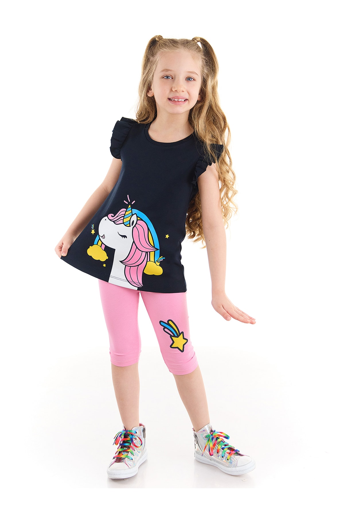 Levně Denokids Unicorn Power Girls Kids T-shirt Leggings Suit