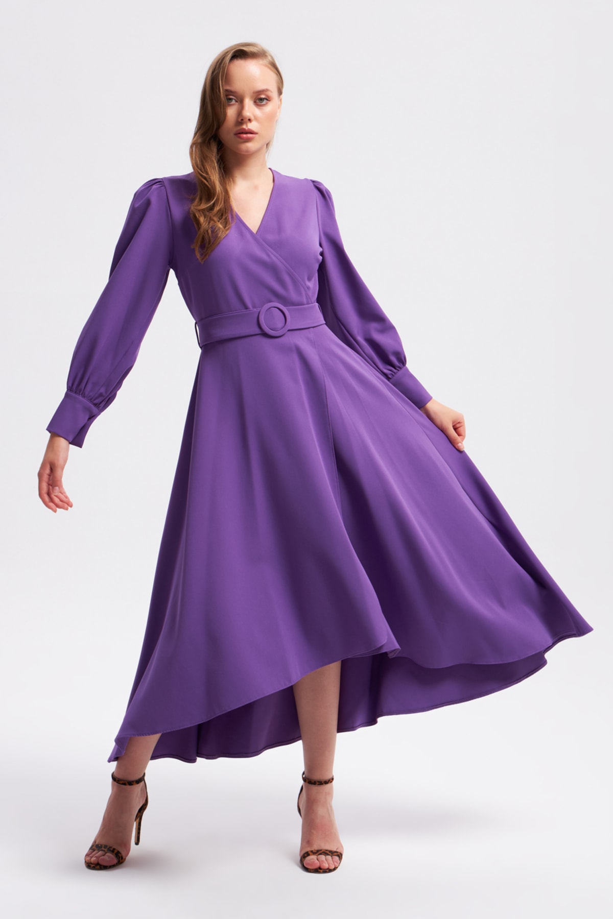 Levně Dámské šaty Gusto 23KG006330/Purple
