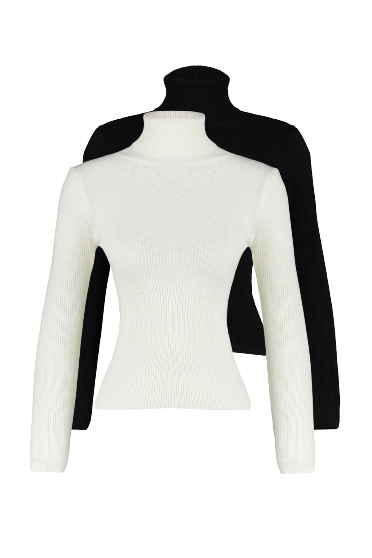 Trendyol Black-White Double Pack Knitwear Sweater