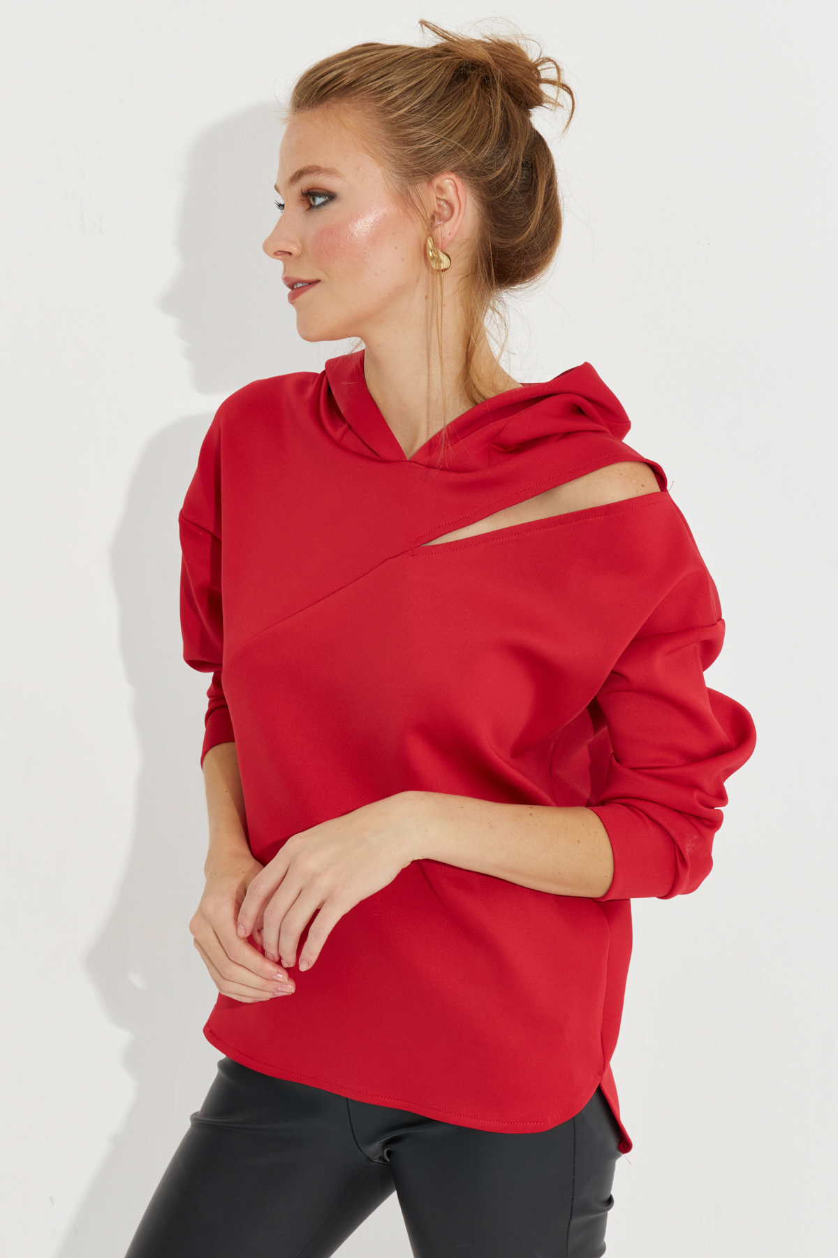 Cool & Sexy Women's Red Window Scuba Sweatshirt
