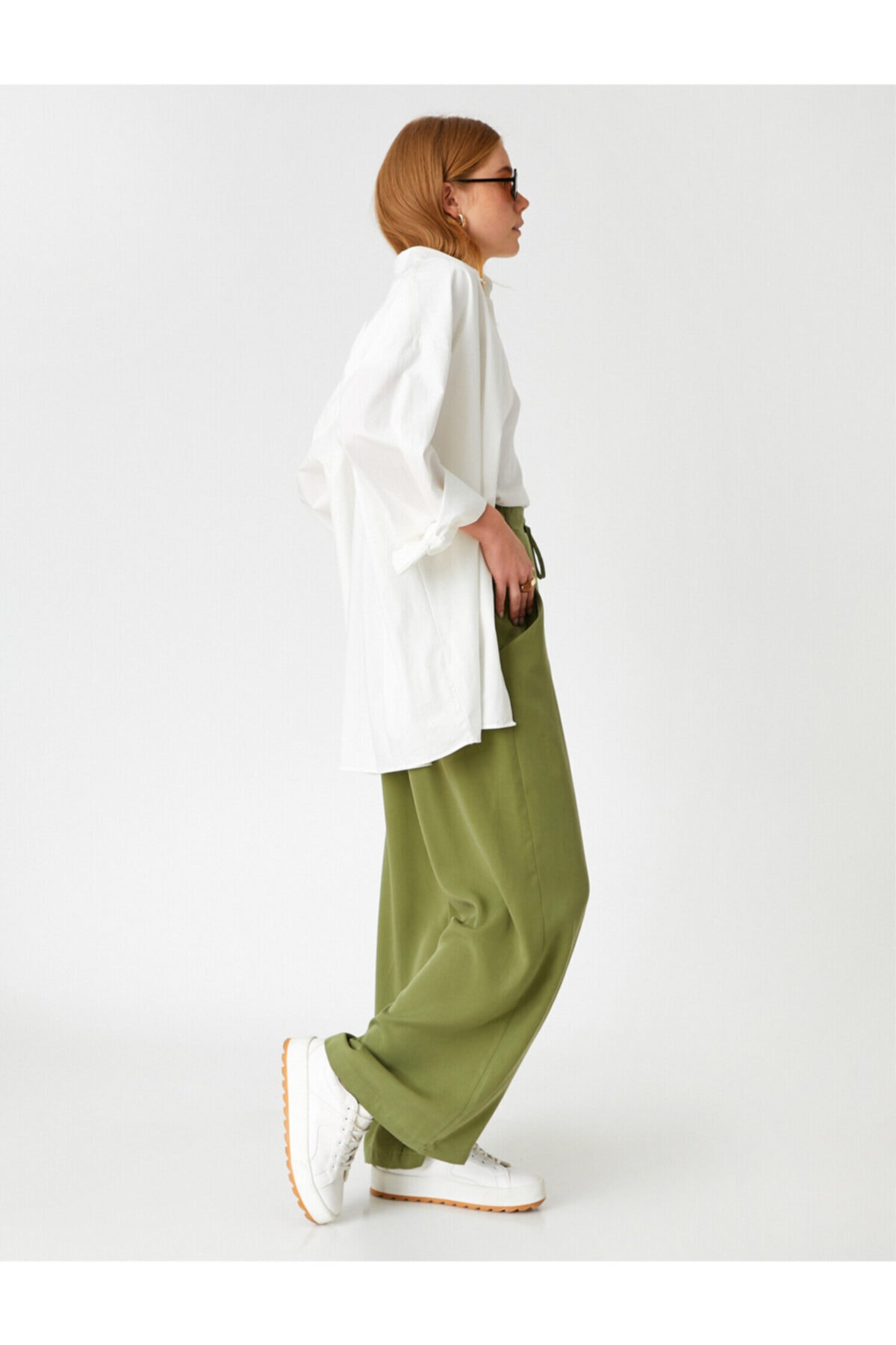 Koton Pants - Green - Wide leg