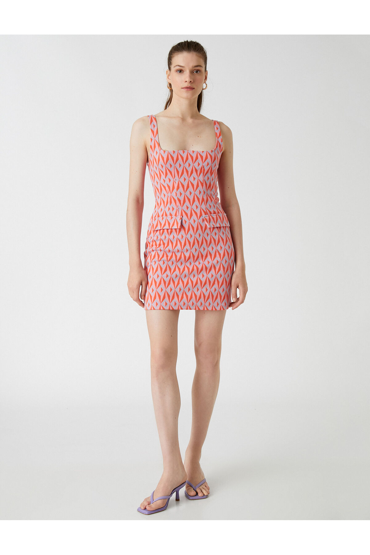 Rochie mini cu curea cu model Koton