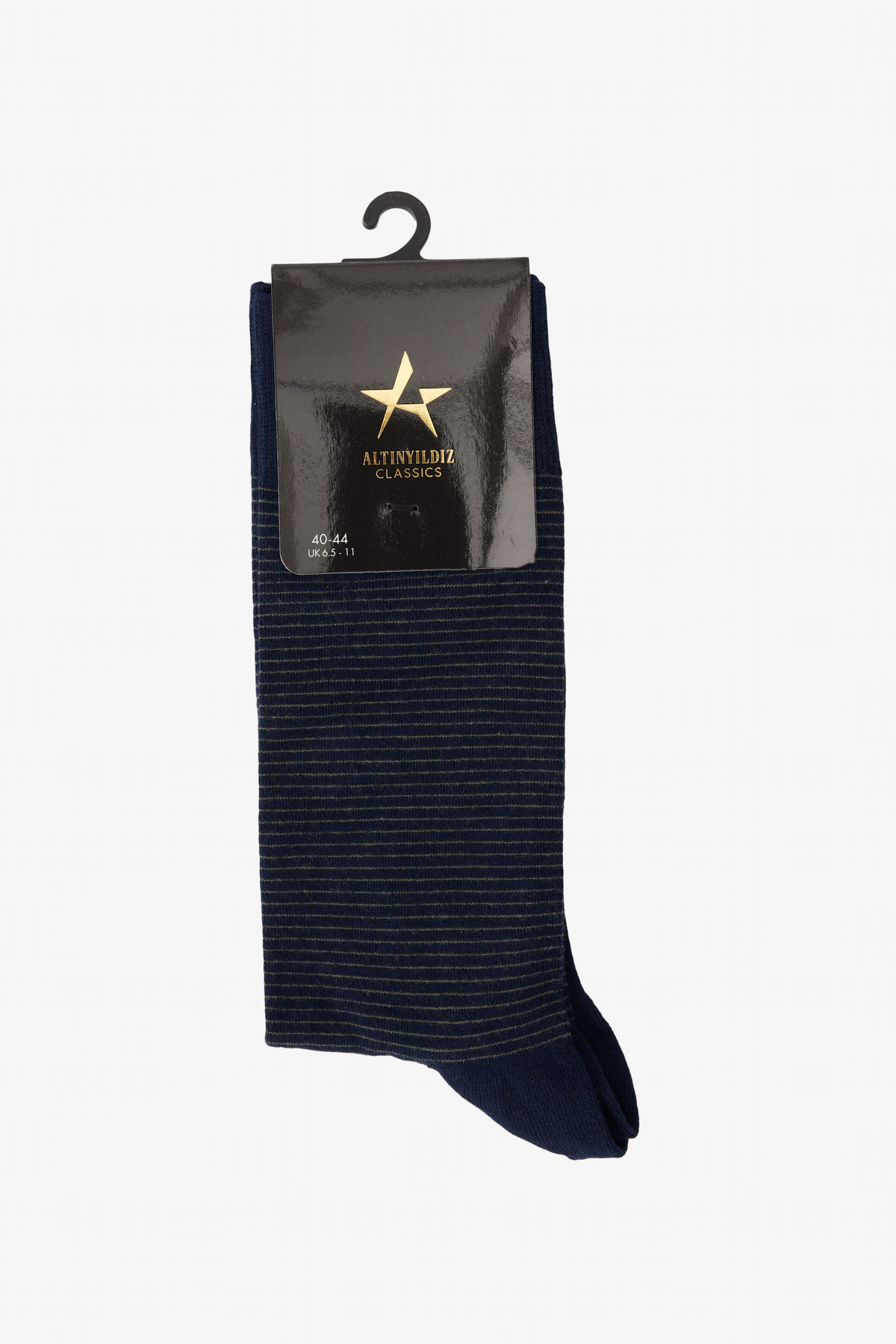 ALTINYILDIZ CLASSICS Men's Navy Blue-Khaki Patterned Bamboo Cleat Socks