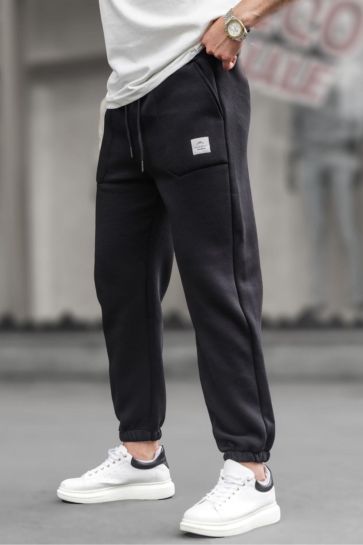 Levně Madmext Black Pocket Detailed Men's Basic Sweatpants 6522