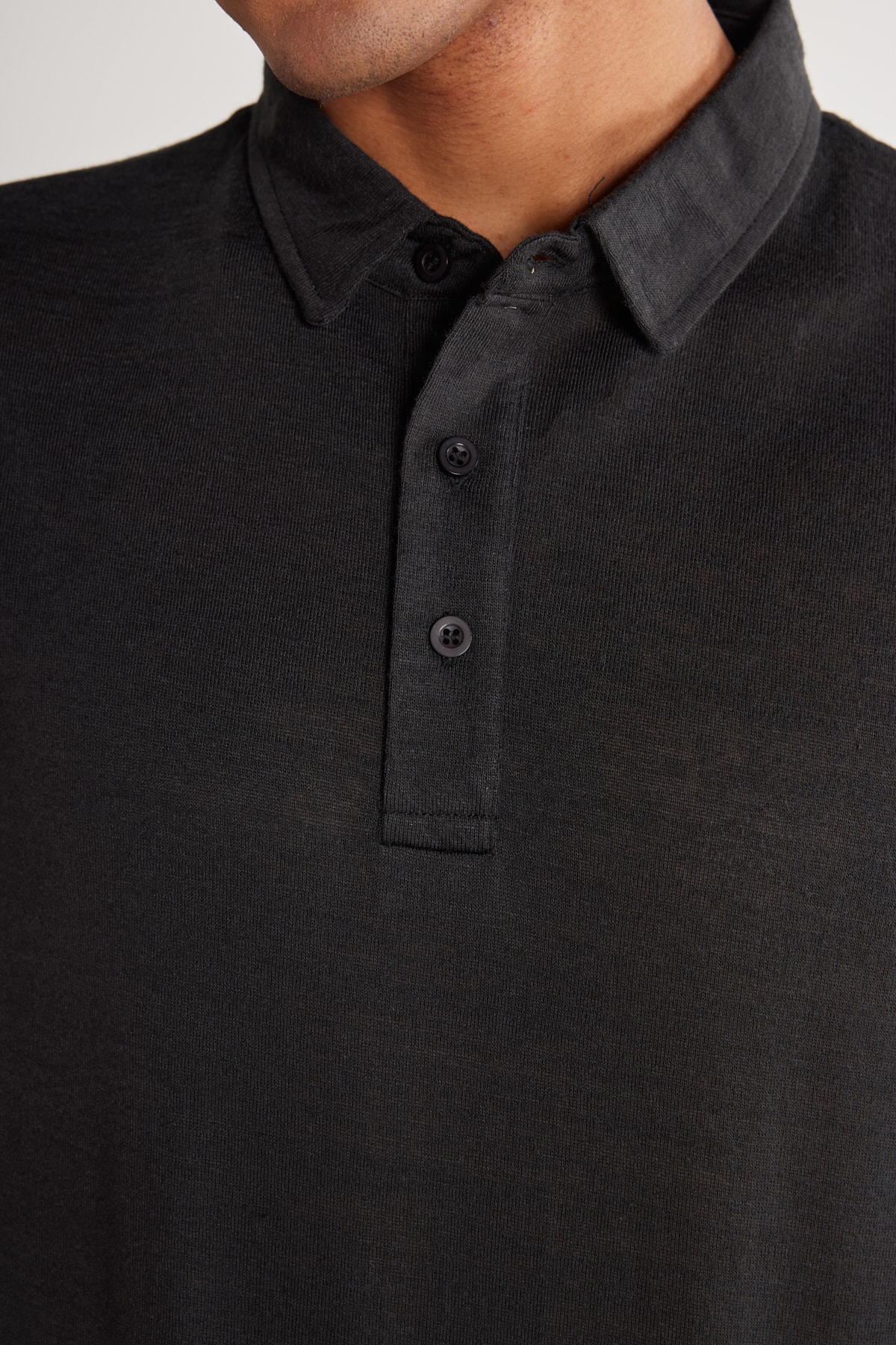 AC & C. / Altınyıldız Classics Мъжка черна тениска с къс ръкав Slim Fit Slim Fit Polo Neck.