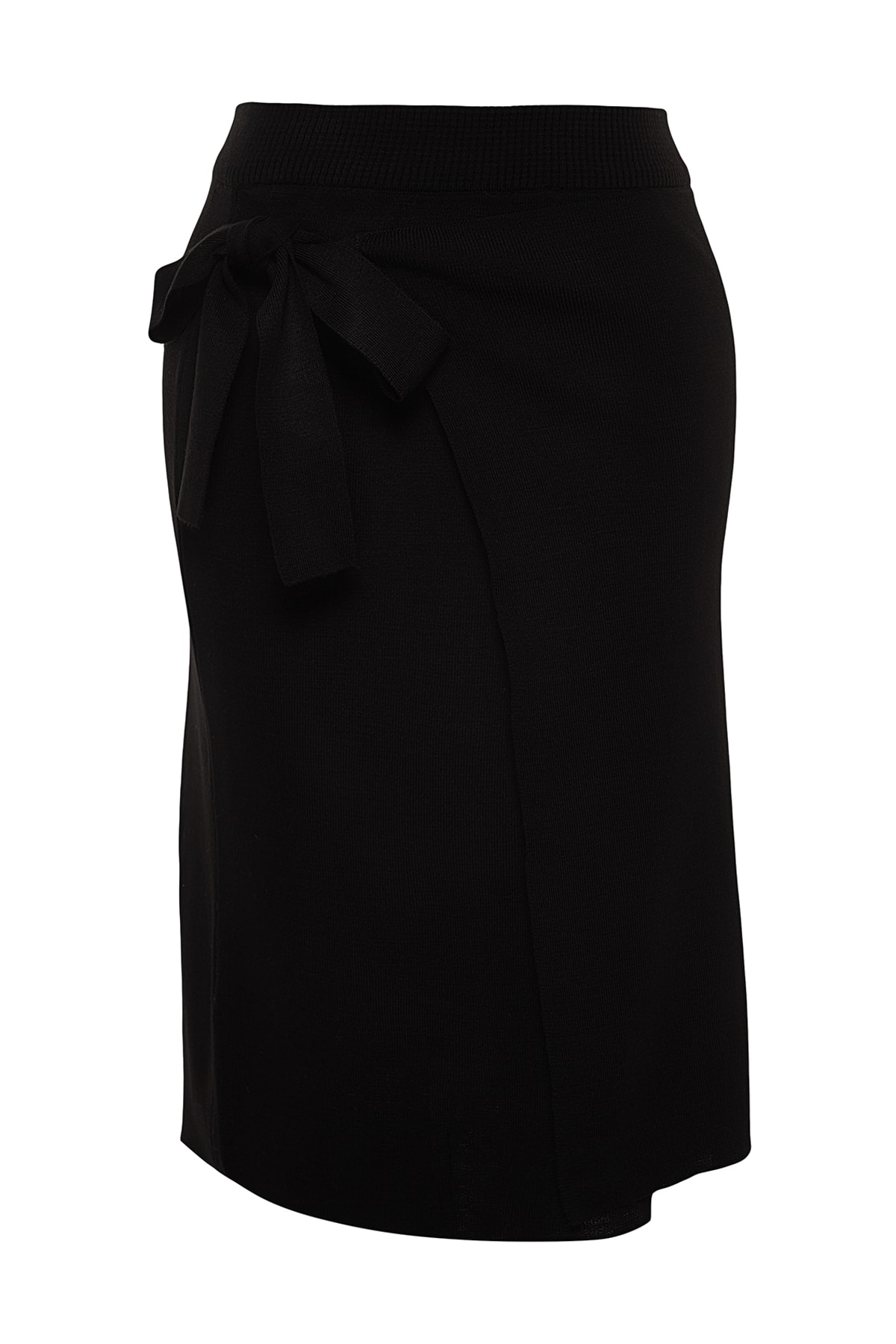 Trendyol Curve Black Front Detailed Knitwear Skirt