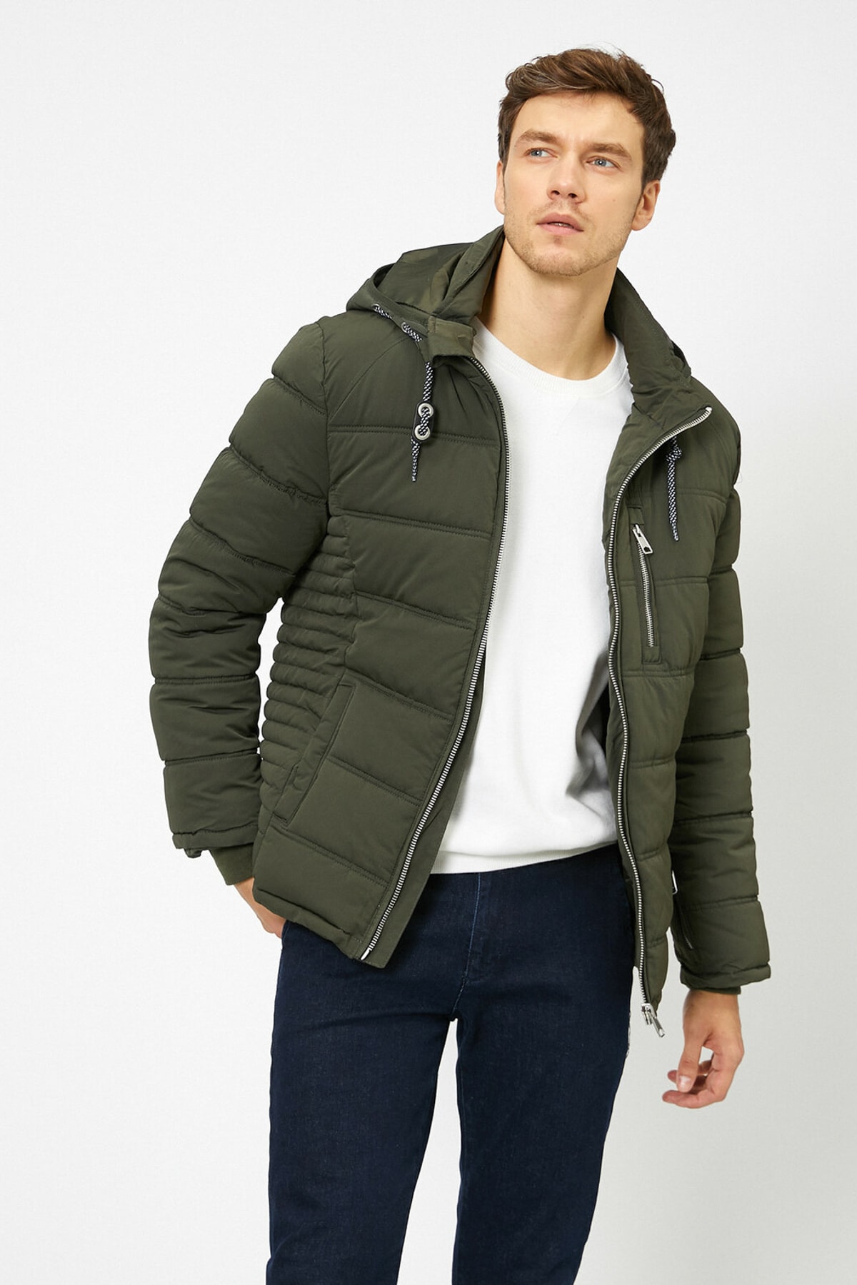 Koton Winter Jacket Green Puffer