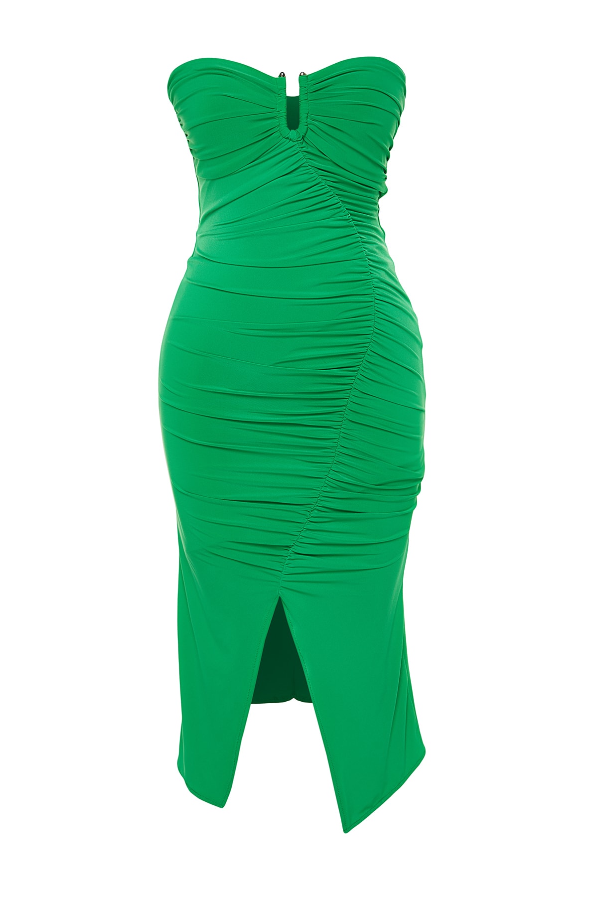 Rochie de seara Trendyol Green cu accesorii si accesorii tricotate
