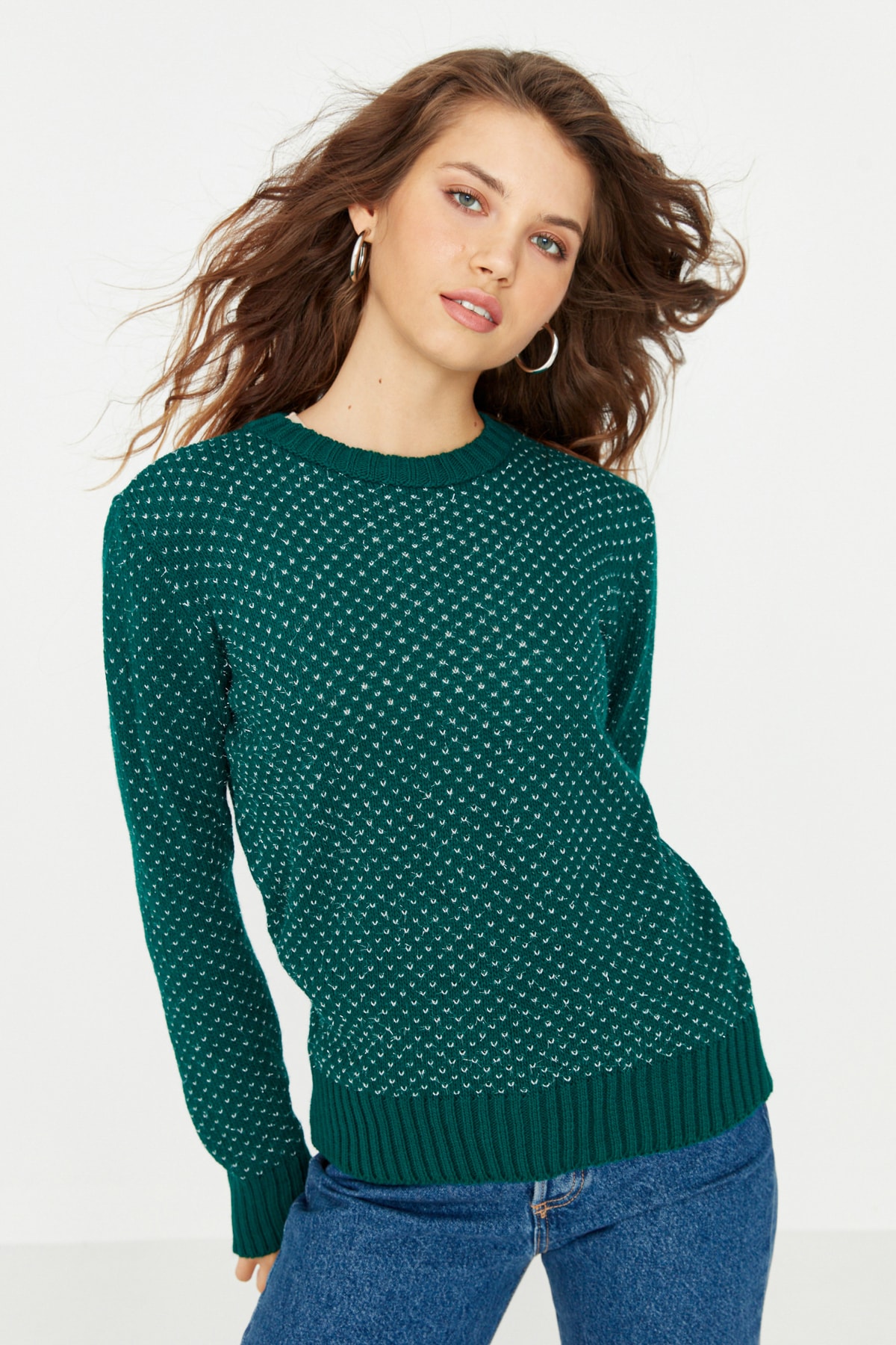 Trendyol Sweater - Green - Regular fit