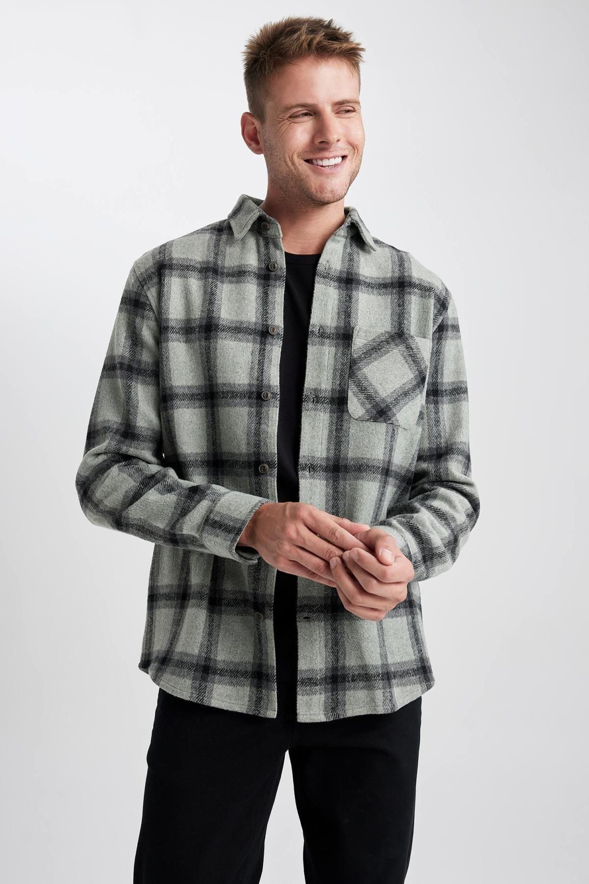 DEFACTO Regular Fit Checkered Lumberjack Long Sleeve Shirt