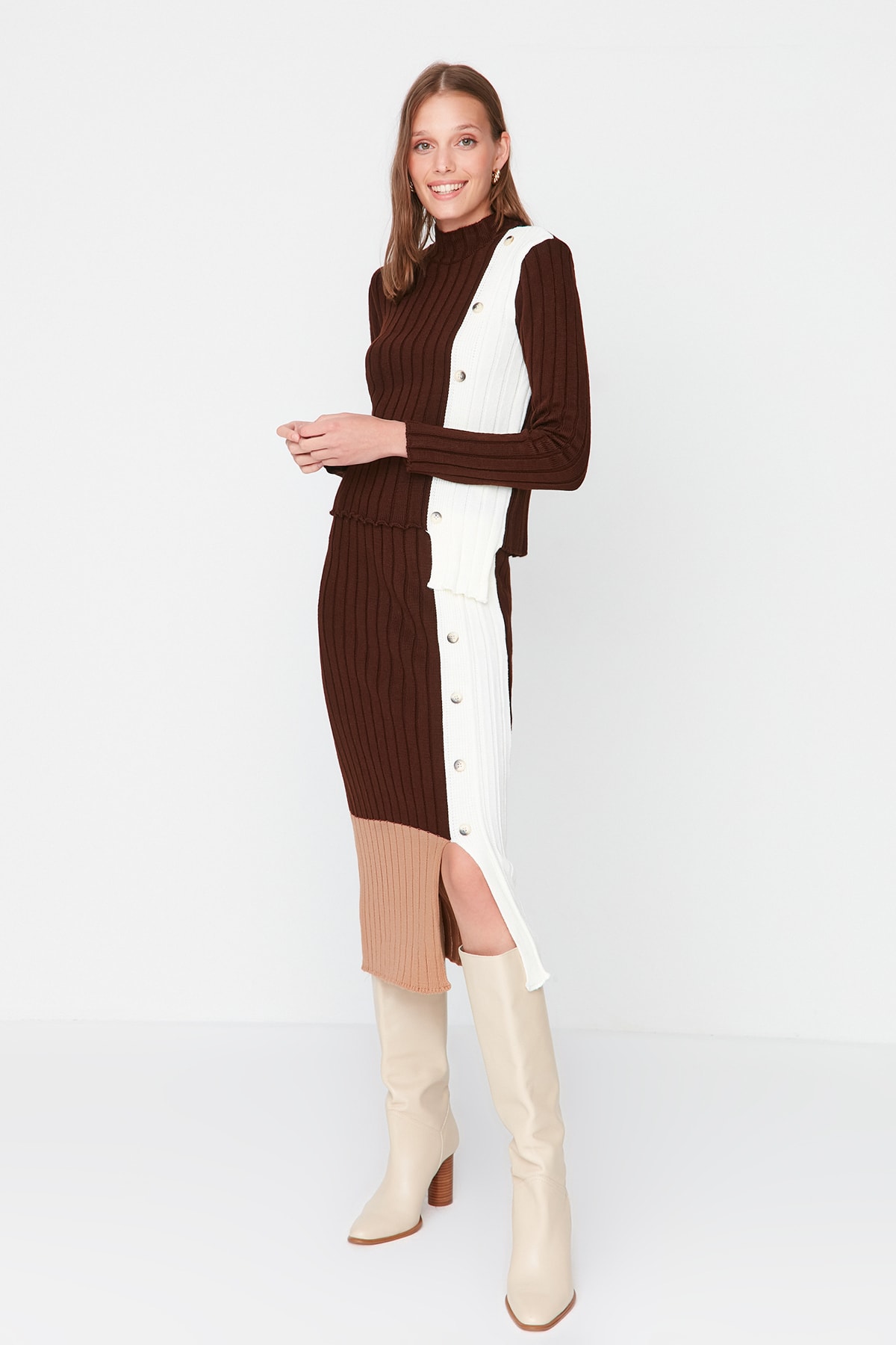 Trendyol Two-Piece Set - Brown - Regular fit
