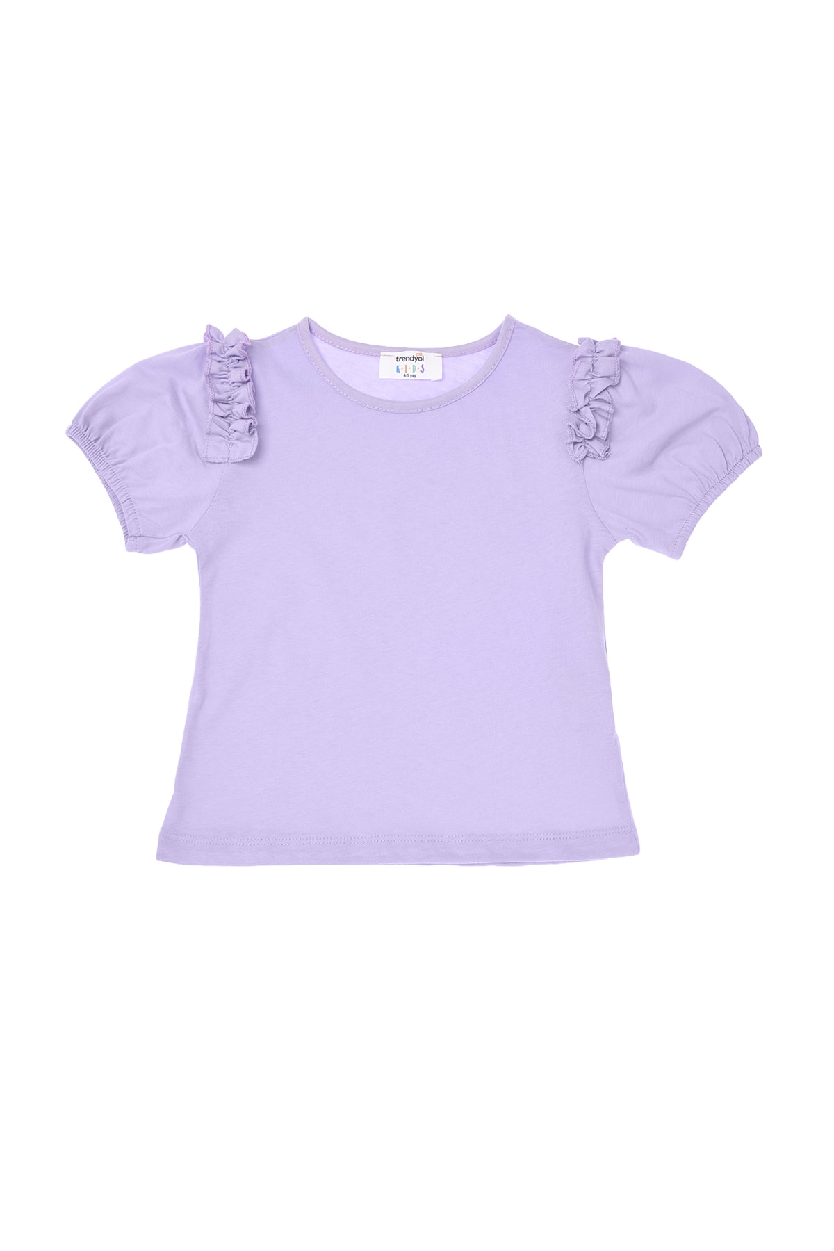 Trendyol Lilac Frill Detailed Girl Knitted T-Shirt