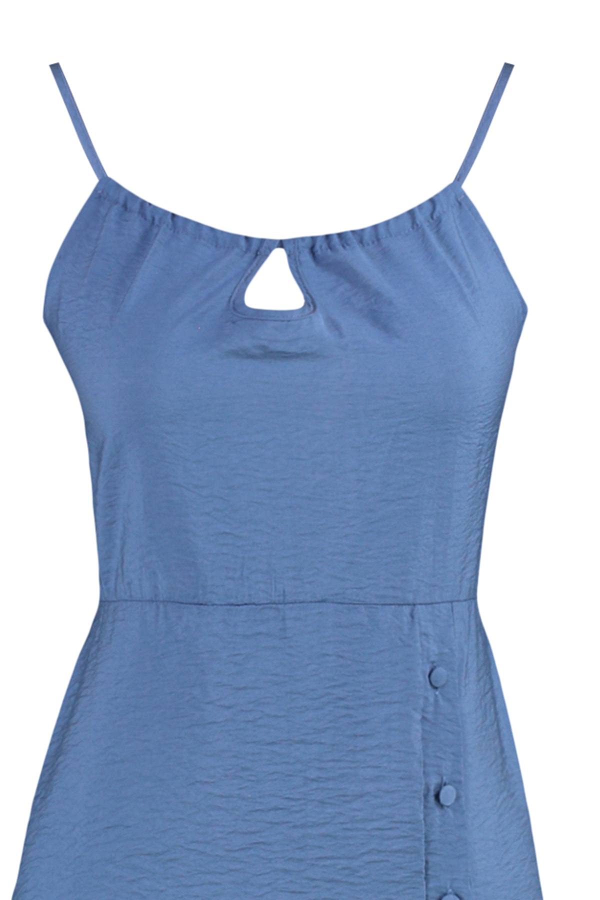 Trendyol bleumarin A-line mini guler țesut rochie țesută detaliată