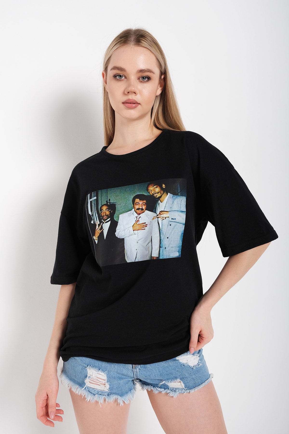 Levně Know Women's Black Müslüm Gürses Printed T-Shirt.