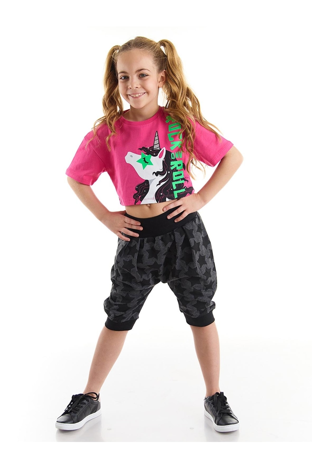 Levně mshb&g R&r Unicorn Girls T-shirt Capri Shorts Set