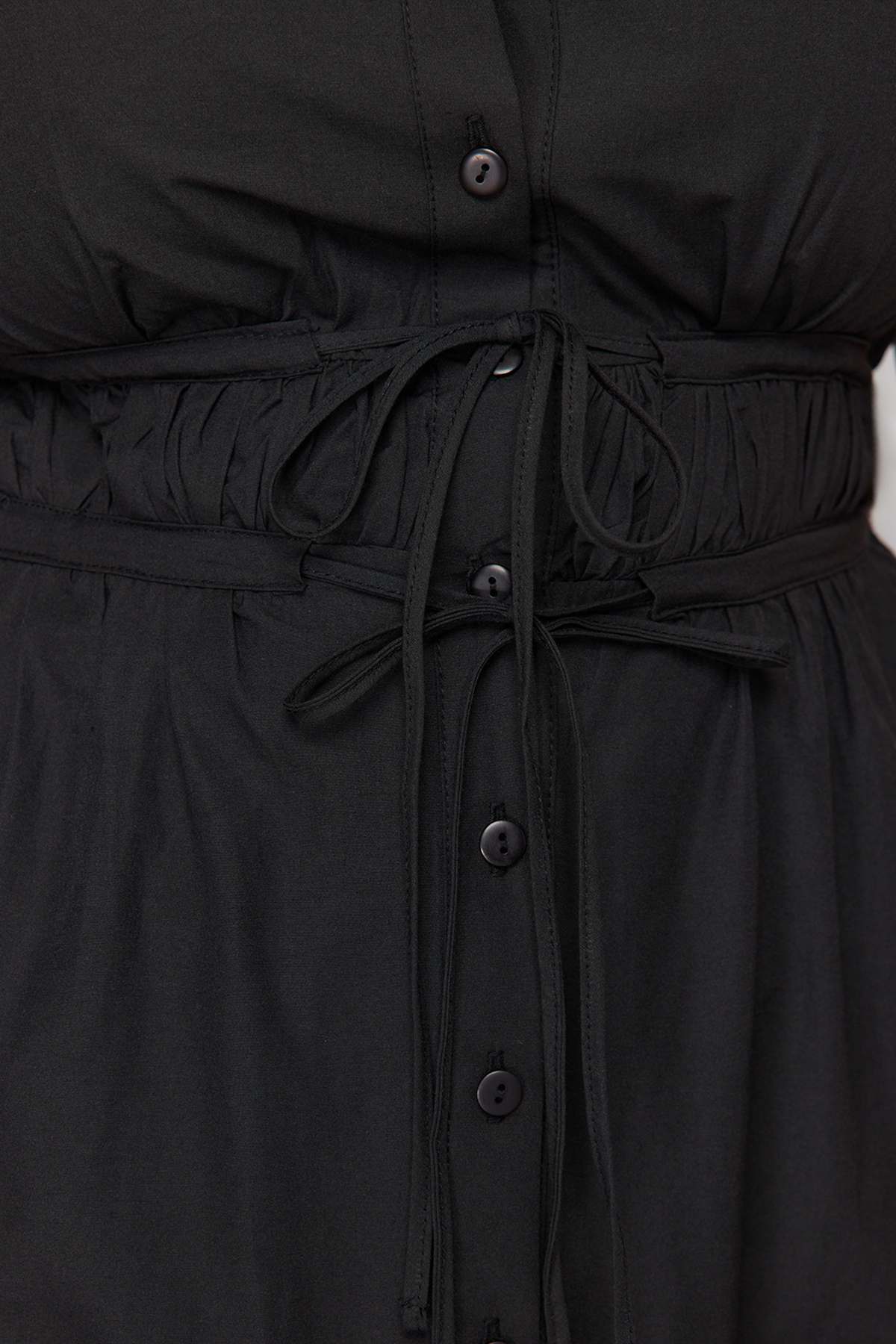 Trendyol Curve Black Woven Shirt Dress