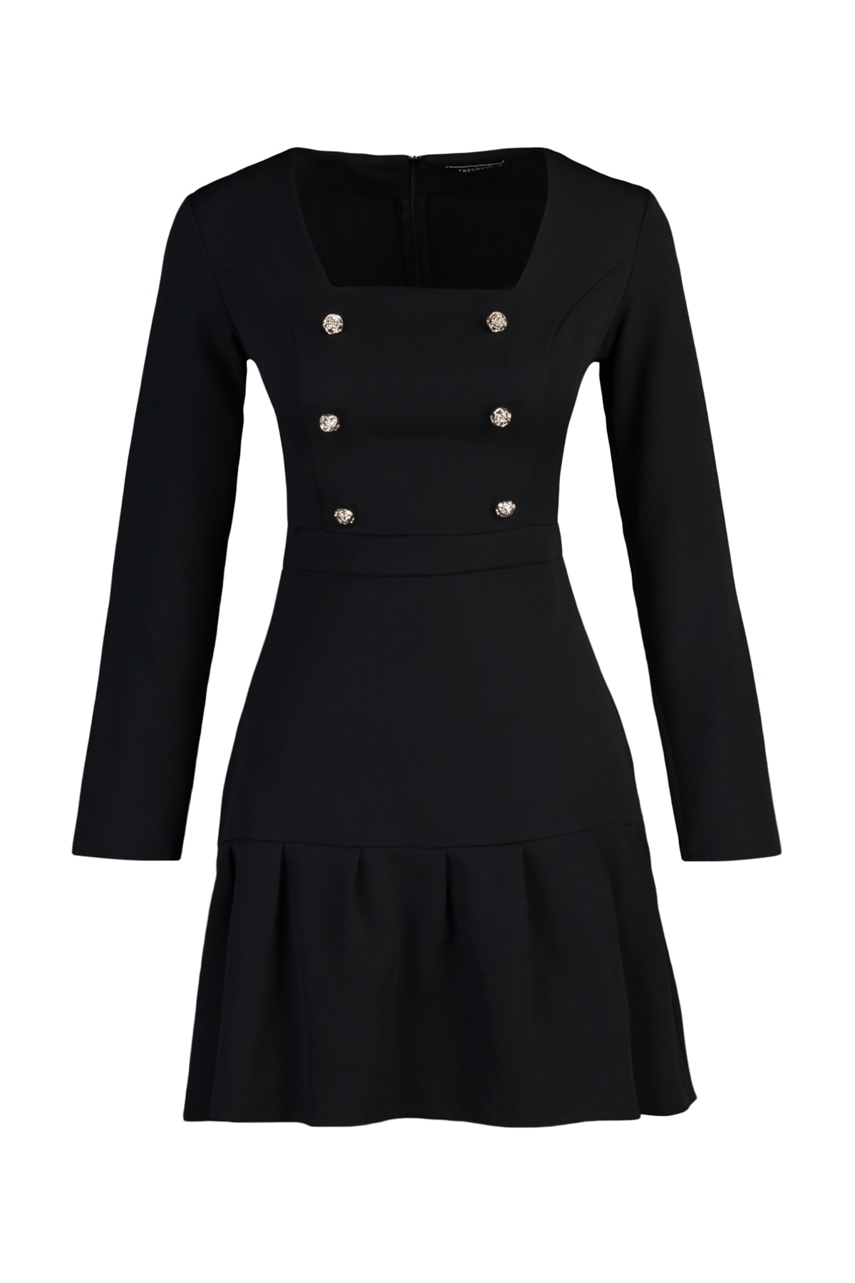 Rochie tesuta Trendyol Black cu nasturi