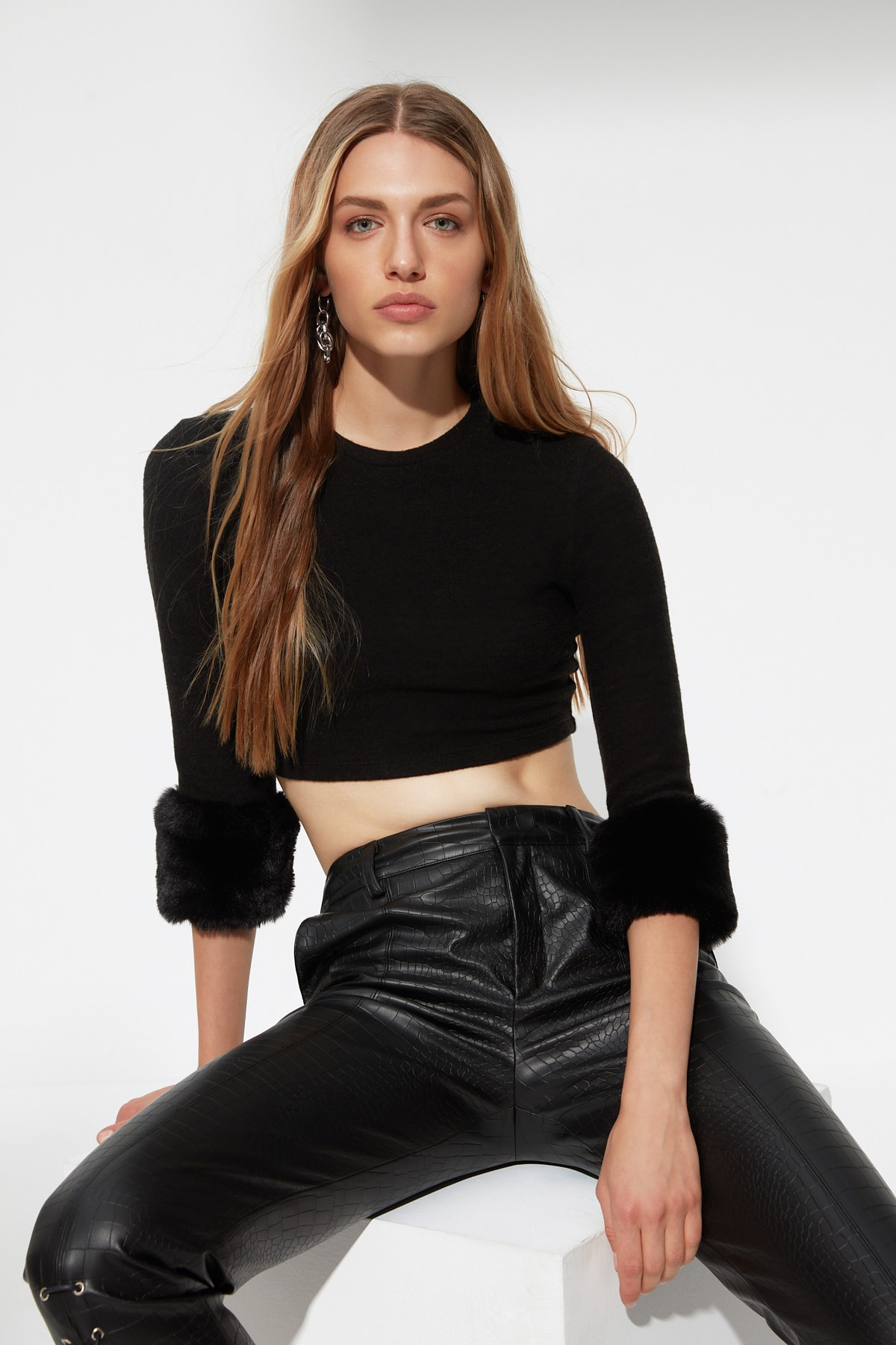 Trendyol Black Collar Detailed Blouse
