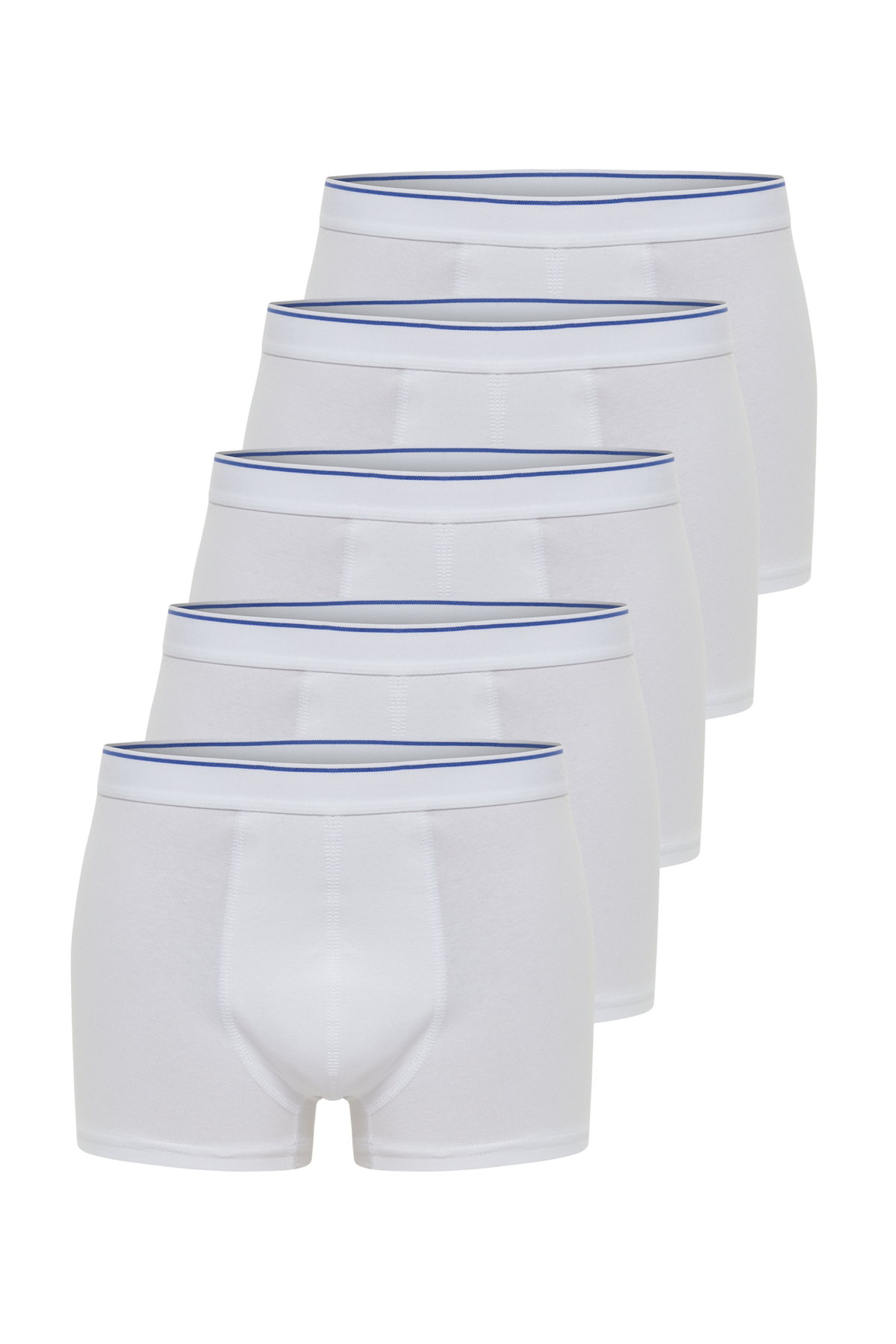 Trendyol White Multicolored Basic 5 Pack Cotton Boxers