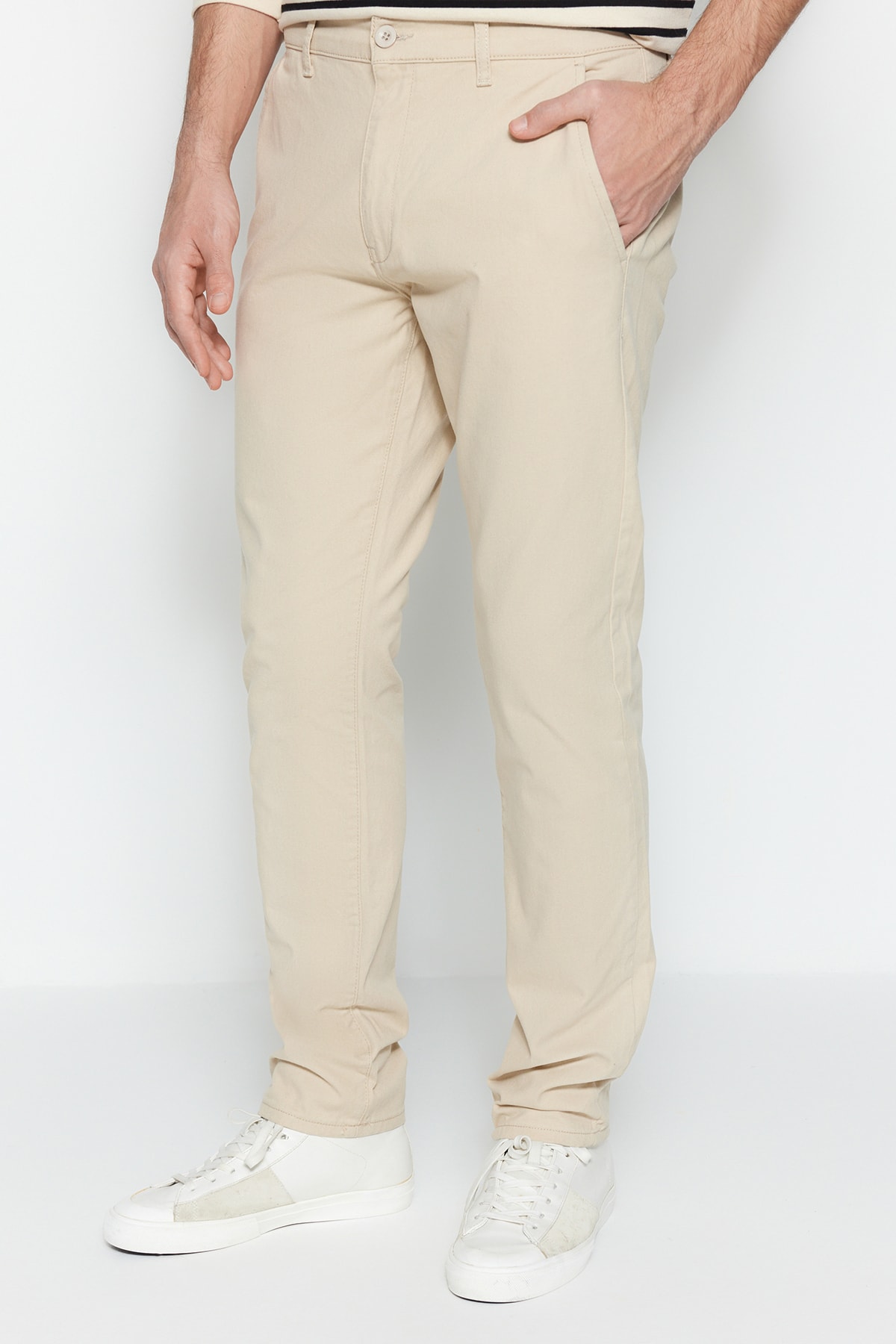Trendyol Stone Regular Fit Chino Gabardine Trousers