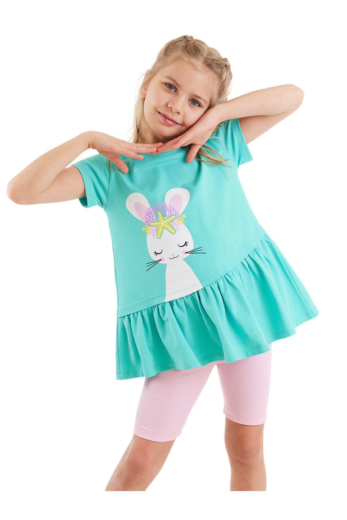 Denokids Sea Bunny Girls T-shirt Leggings Suit