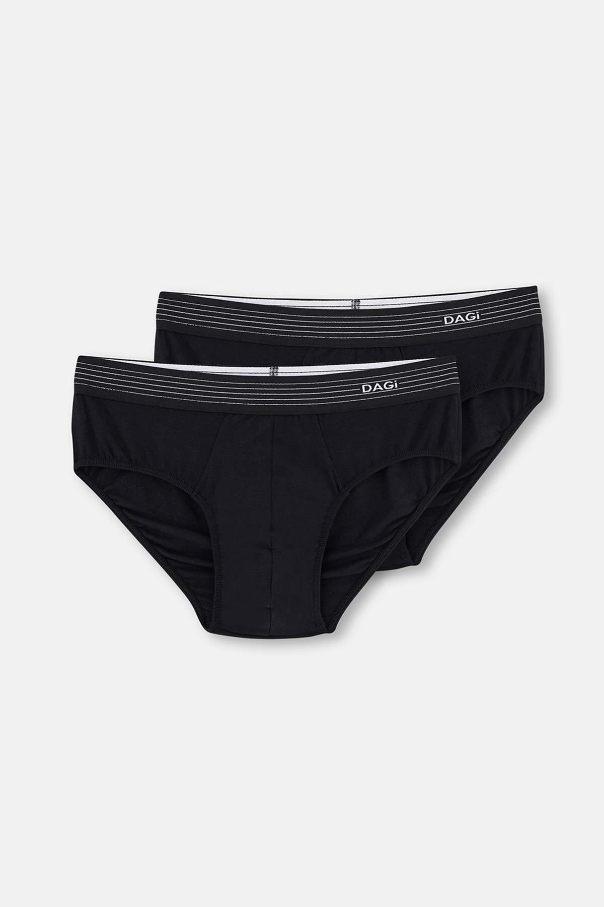 Levně Dagi Black Micro Modal 2-pack Slip Panties