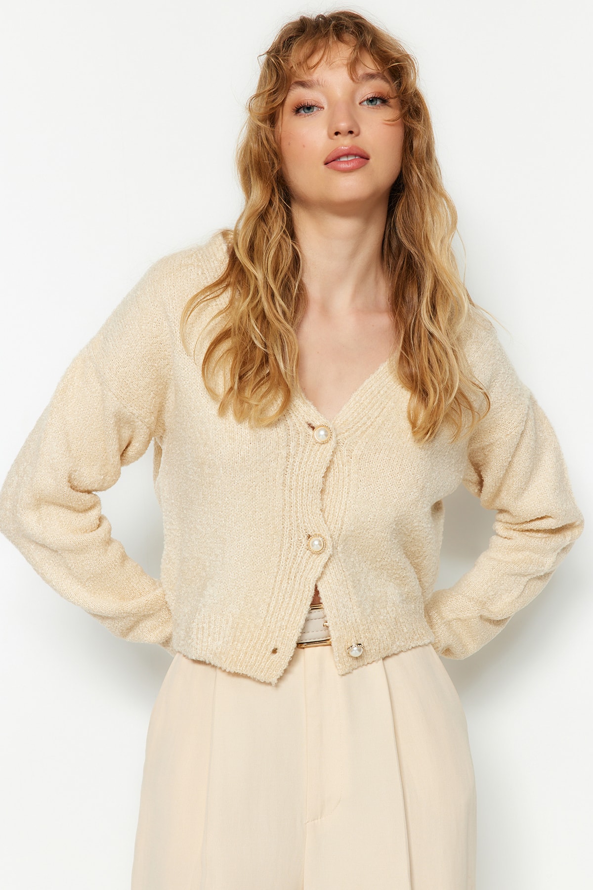 Trendyol Cardigan - Beige - Regular fit