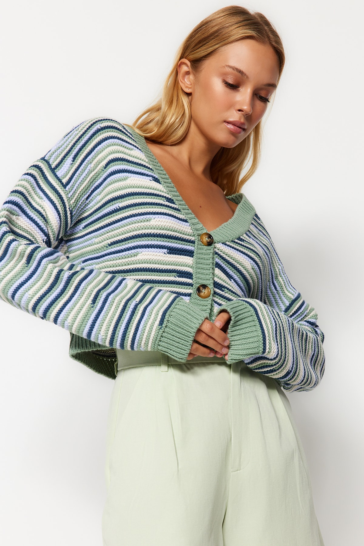 Trendyol Cardigan - Green - Regular fit