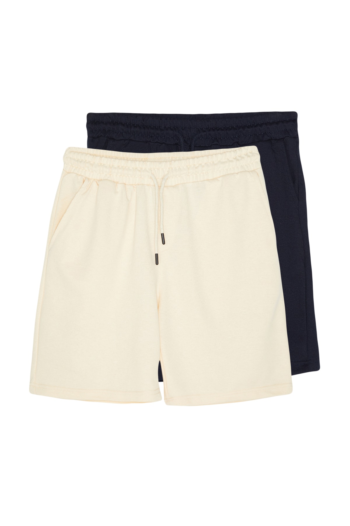 Trendyol Navy Blue-Stone Basic Regular Cut 2 Pack Shorts