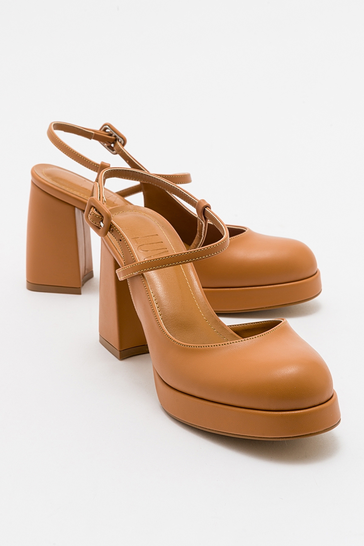Levně LuviShoes CAPE Camel Skin Women's Platform Heeled Shoes