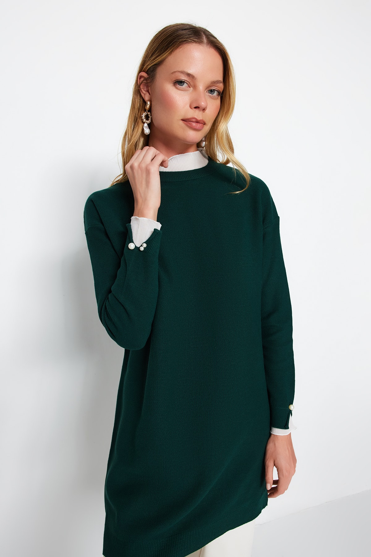 Trendyol Sweater - Green - Regular fit