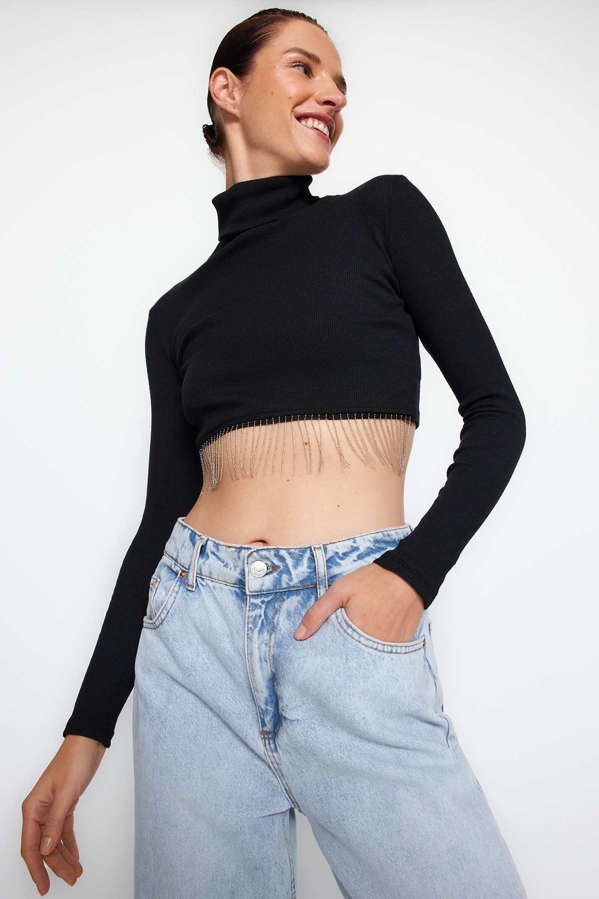 Trendyol Blouse - Black - Slim fit