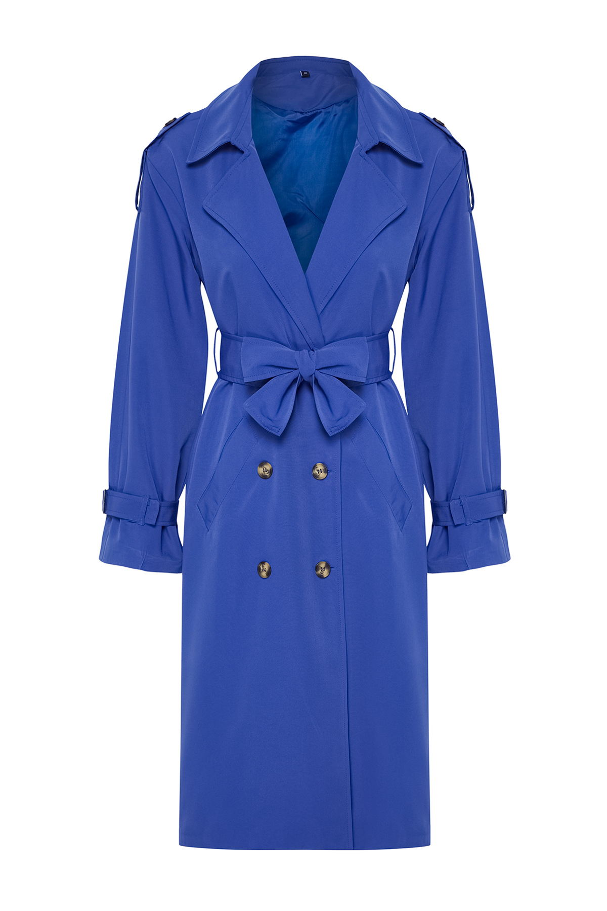 Trendyol Saks Oversize Belted Windbreaker Detailed Water Repellent Long Trench Coat